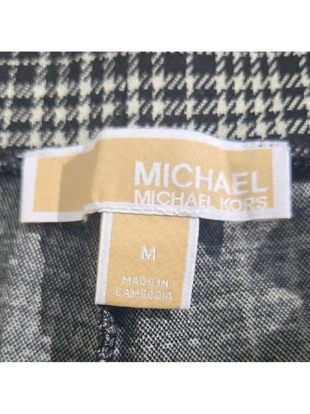 Michael Kors Black and White Plaid Trousers